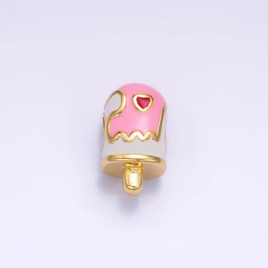 Kawaii pink enamel ice cream bead spacer for bracelet beaded supply b153