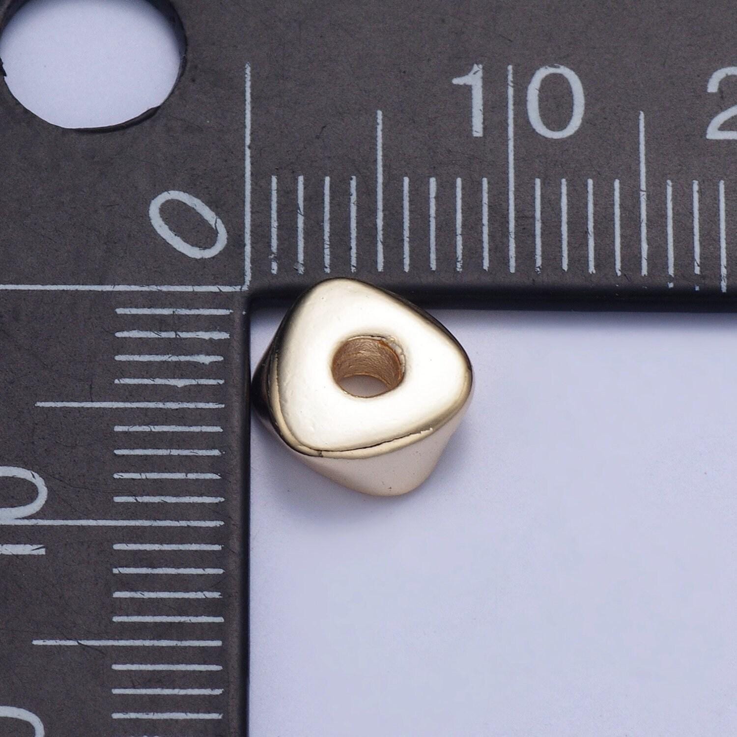 20pcs/bag abstract triangular 4.0/6.4/8.6mm bead spacer, gold silver plated cut garlic clover section spacer | b058,b061,b102,b104,b107,b109