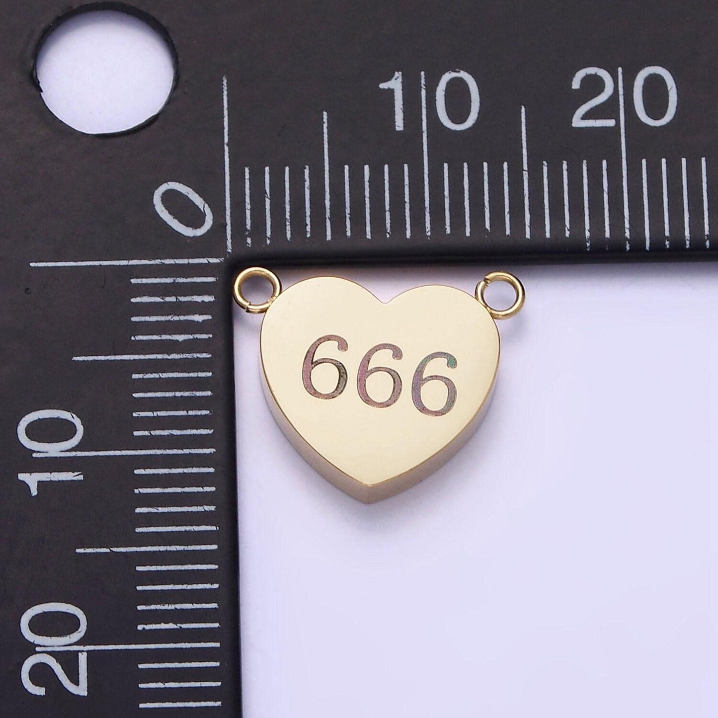 Stainless steel 14k gold filled angel number numerology engraved heart connector tarnish free charm connector | p541 - p549