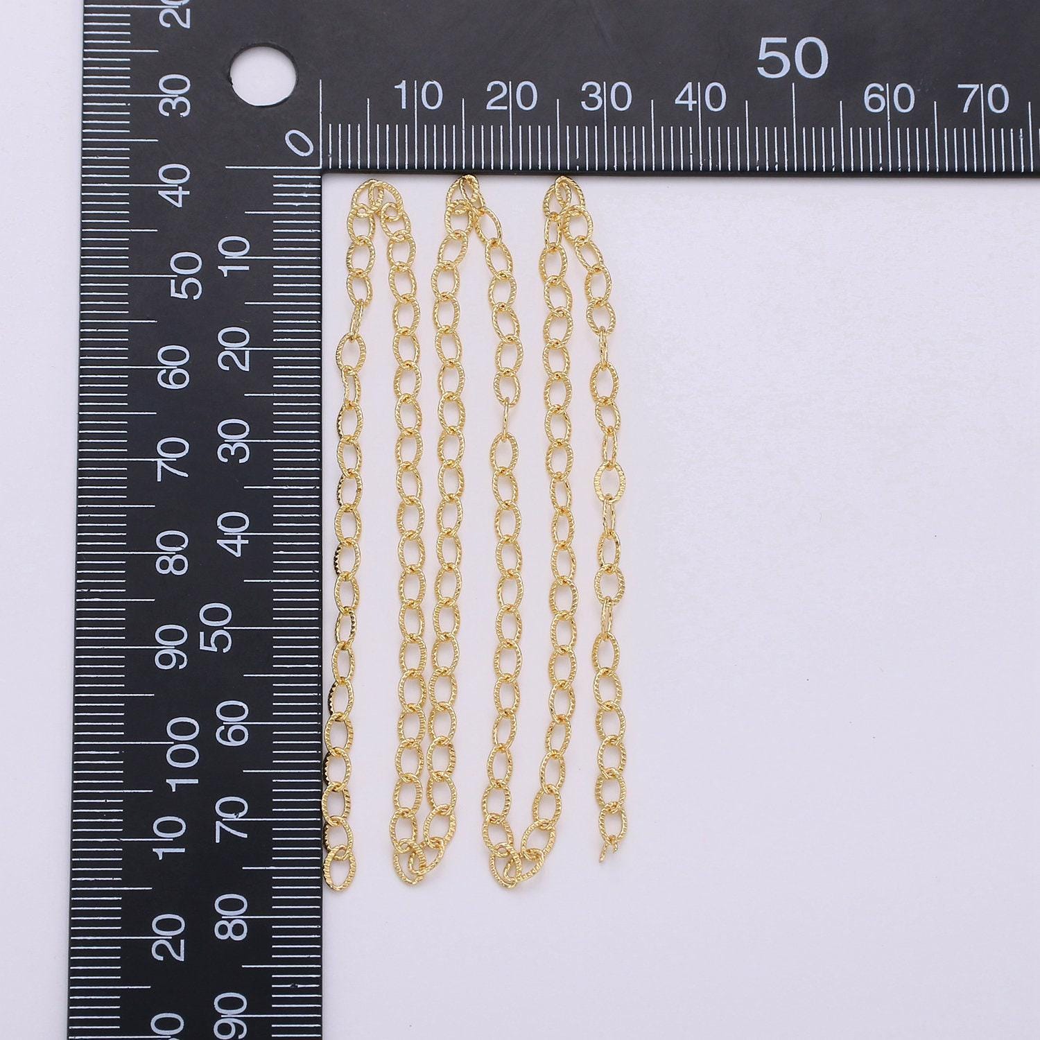 Dainty gold rolo cable chain by yard, delicate rolo cable chain, thin textured wholesale bulk roll chain for jewelry making,141