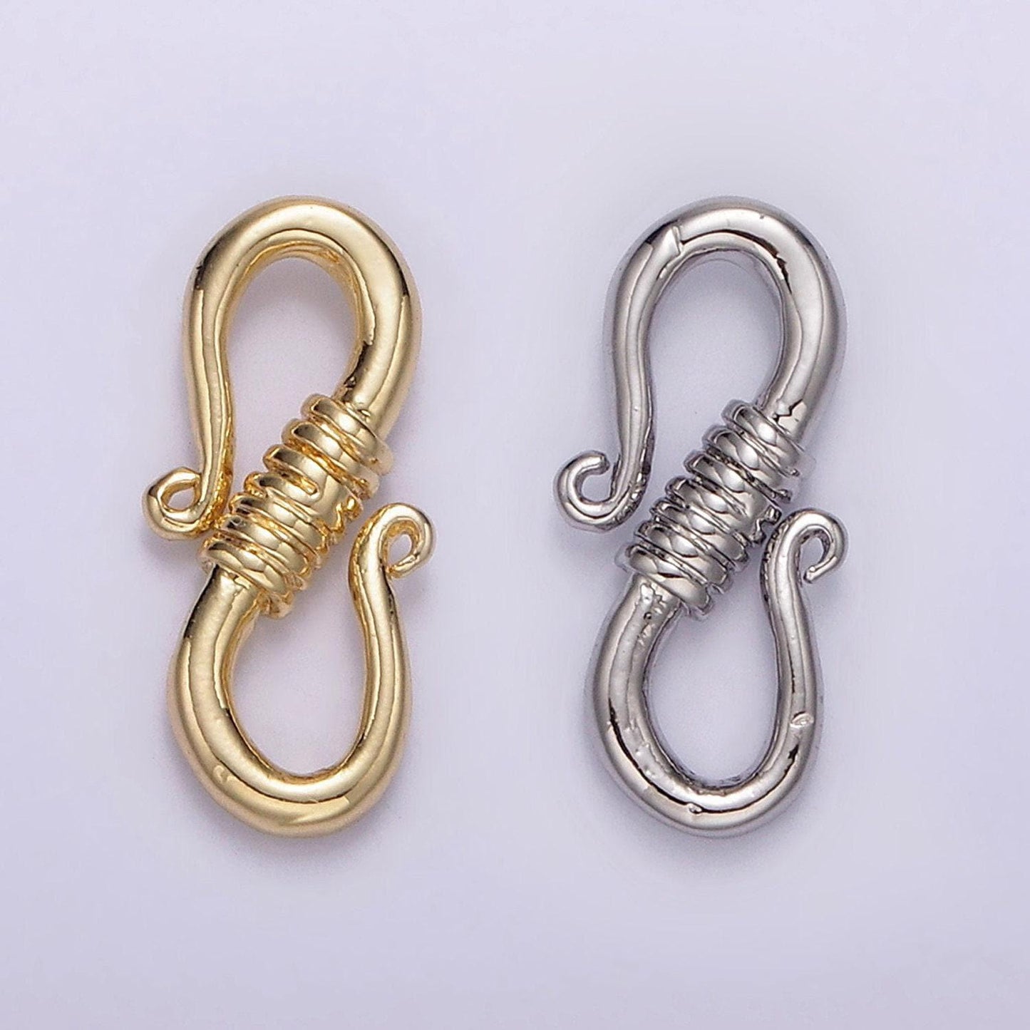 14k gold filled 15mm curved tied s-hook clasps closure jewelry supply findings | z-654