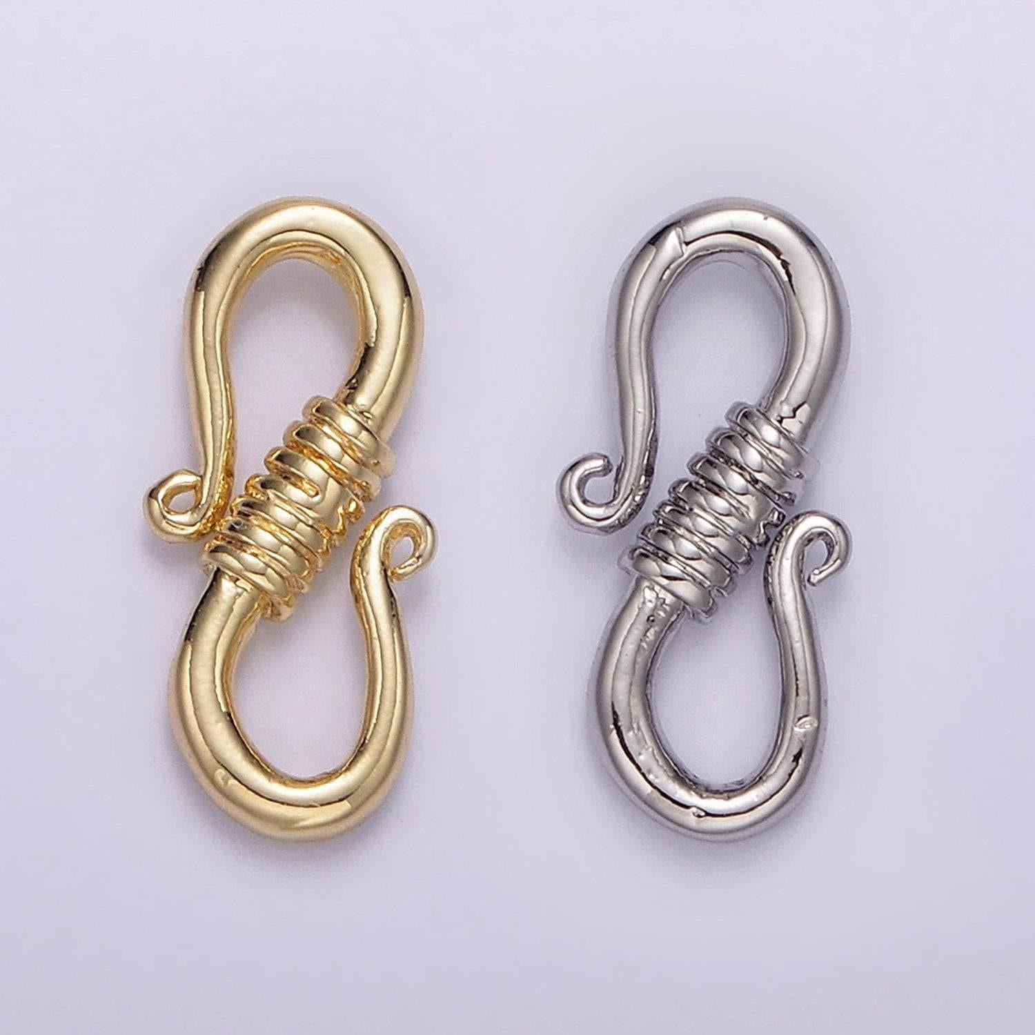 14k gold filled 15mm curved tied s-hook clasps closure jewelry supply findings | z-654