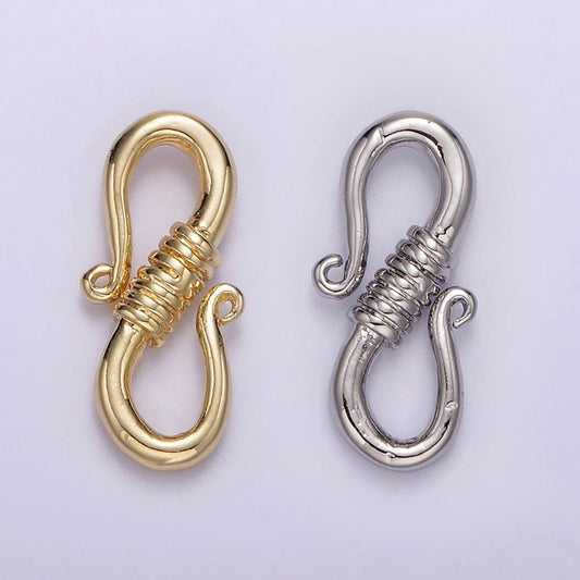 14k gold filled 15mm curved tied s-hook clasps closure jewelry supply findings | z-654