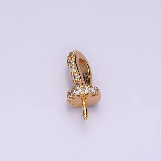 18k gold filled peg bail hold for half drill pearl and bead cz bail charm jewelry findings supplies z499