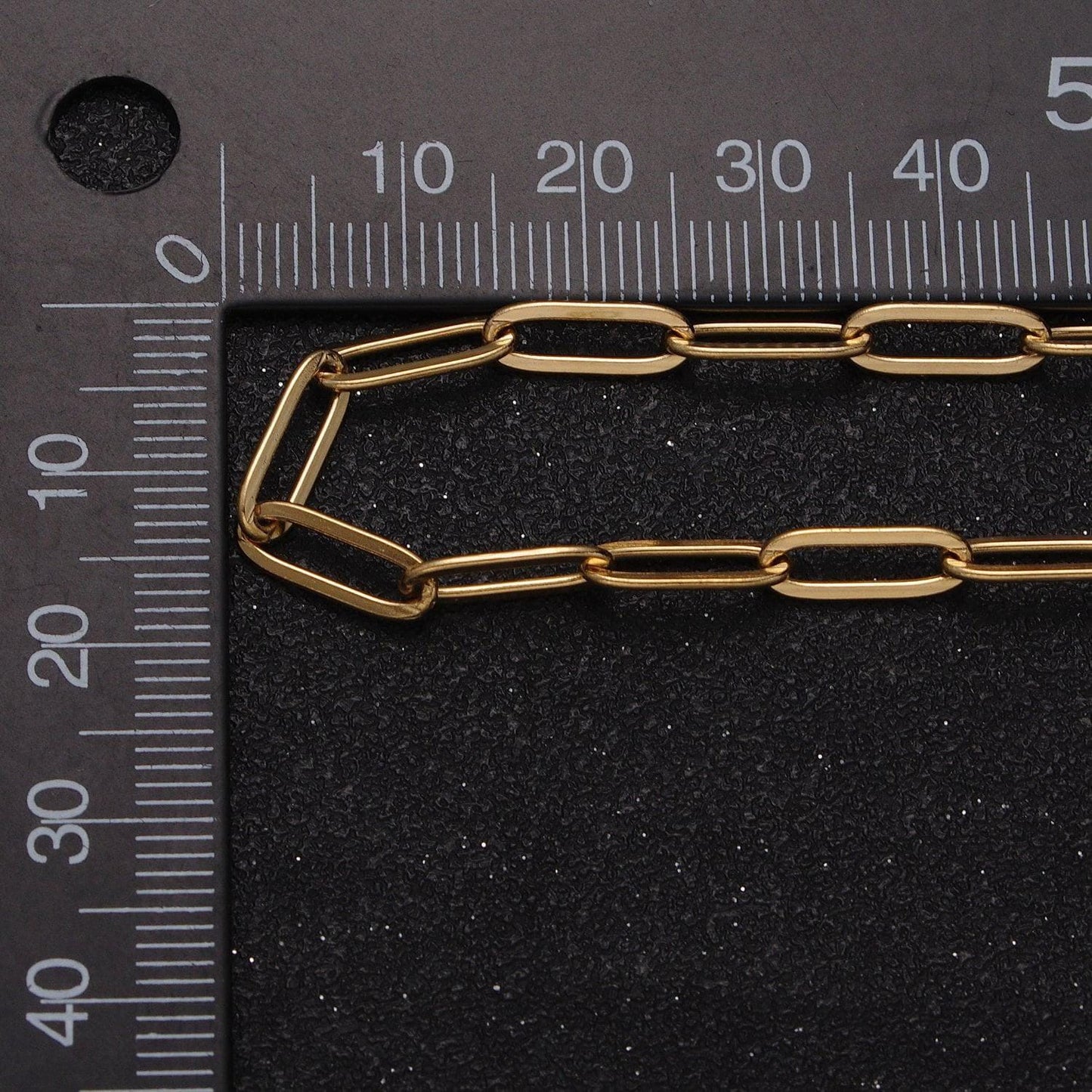 Dainty gold paperclip link chain necklace elongated chain necklace stainless steel chain 17.7 , 20 inch long tarnish resistant chain wa1619