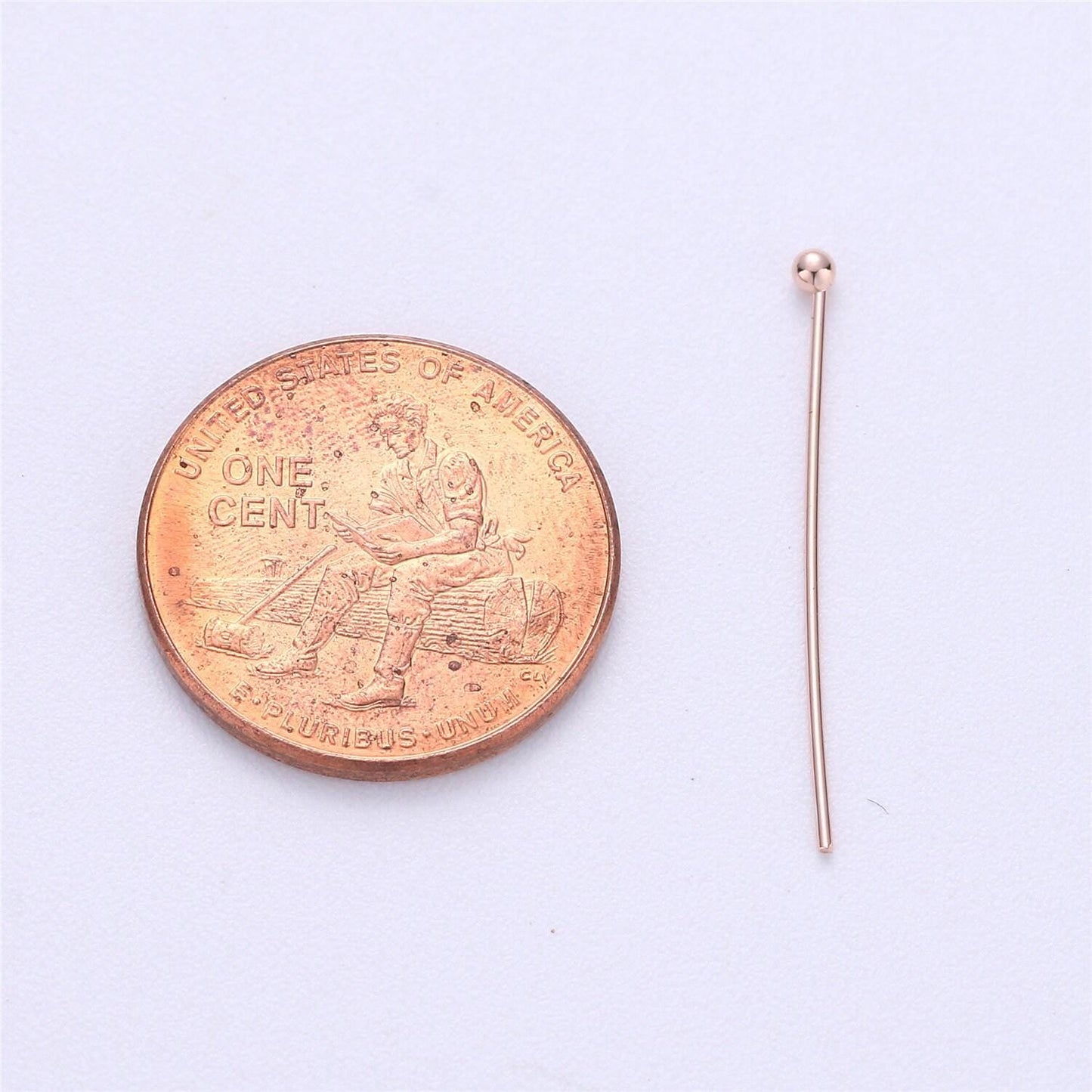 Gold head pins, 0.5mm (24 gauge) by 20 mm, 25 mm, 30 mm, 35 mm, ball point headpins, gold plated brass ball | l-543, l-544, l-545, l-536