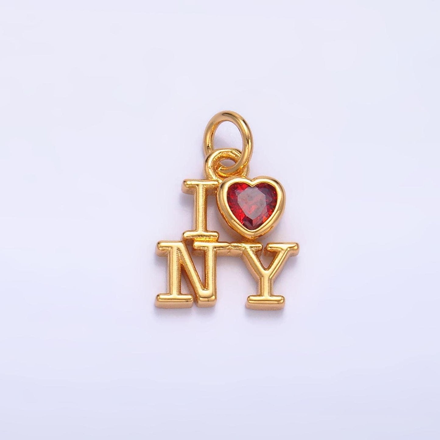 Mini red heart cz gold new york charm i love ny minimalist jewelry micro cz pave ny state sign travel pendants for necklace bracelet w323