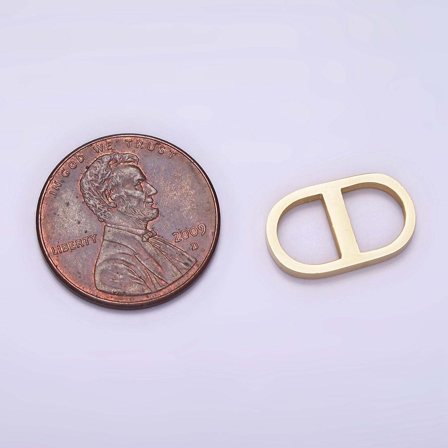 Stainless steel pill oblong paperclip link charm in gold & silver elongated link chain for necklace bracelet supply | z-507 z-508