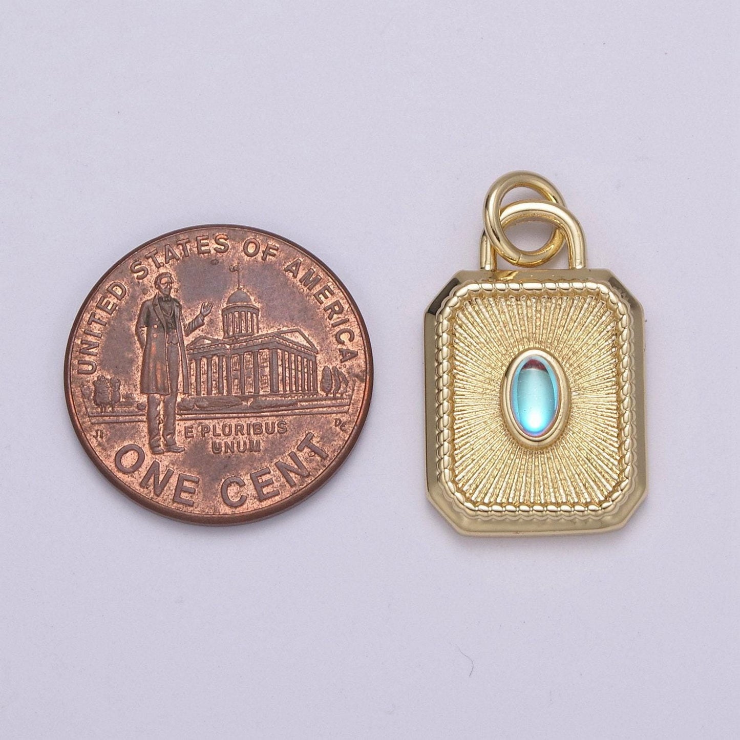 Radiant blue solitaire oval moonstone charm hexagon tag bracelet pendant, gold silvercharm for necklace supply diy jewelry n-209, n-210
