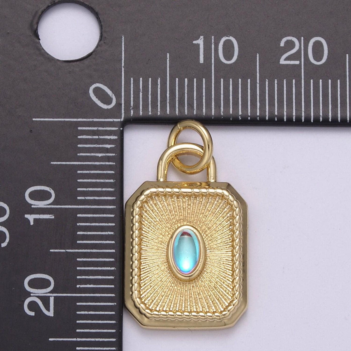 Radiant blue solitaire oval moonstone charm hexagon tag bracelet pendant, gold silvercharm for necklace supply diy jewelry n-209, n-210
