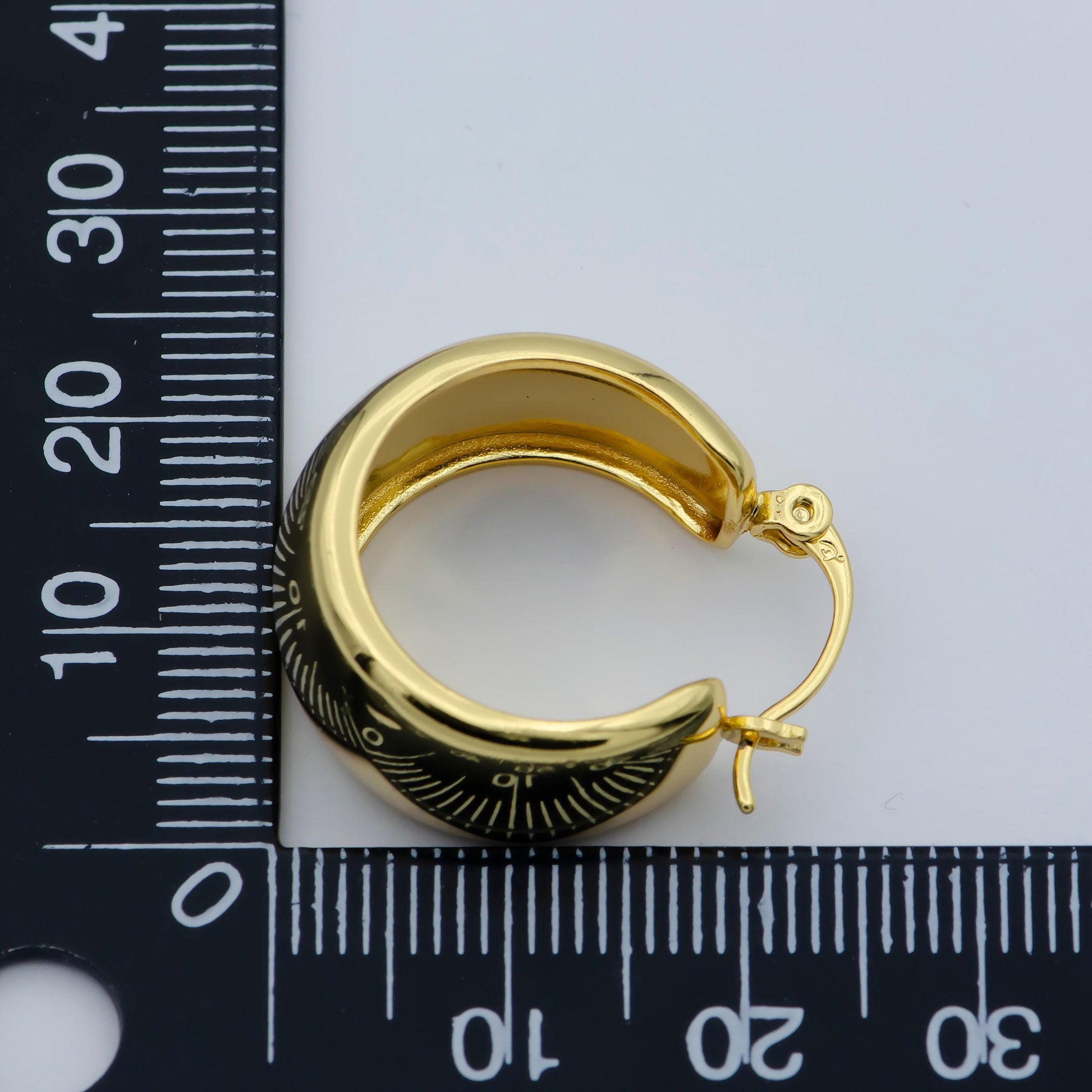Chunky gold earrings, minimalist wide dome hoop earrings in 24k gold filled available in thick gold chunky hoops, p-265