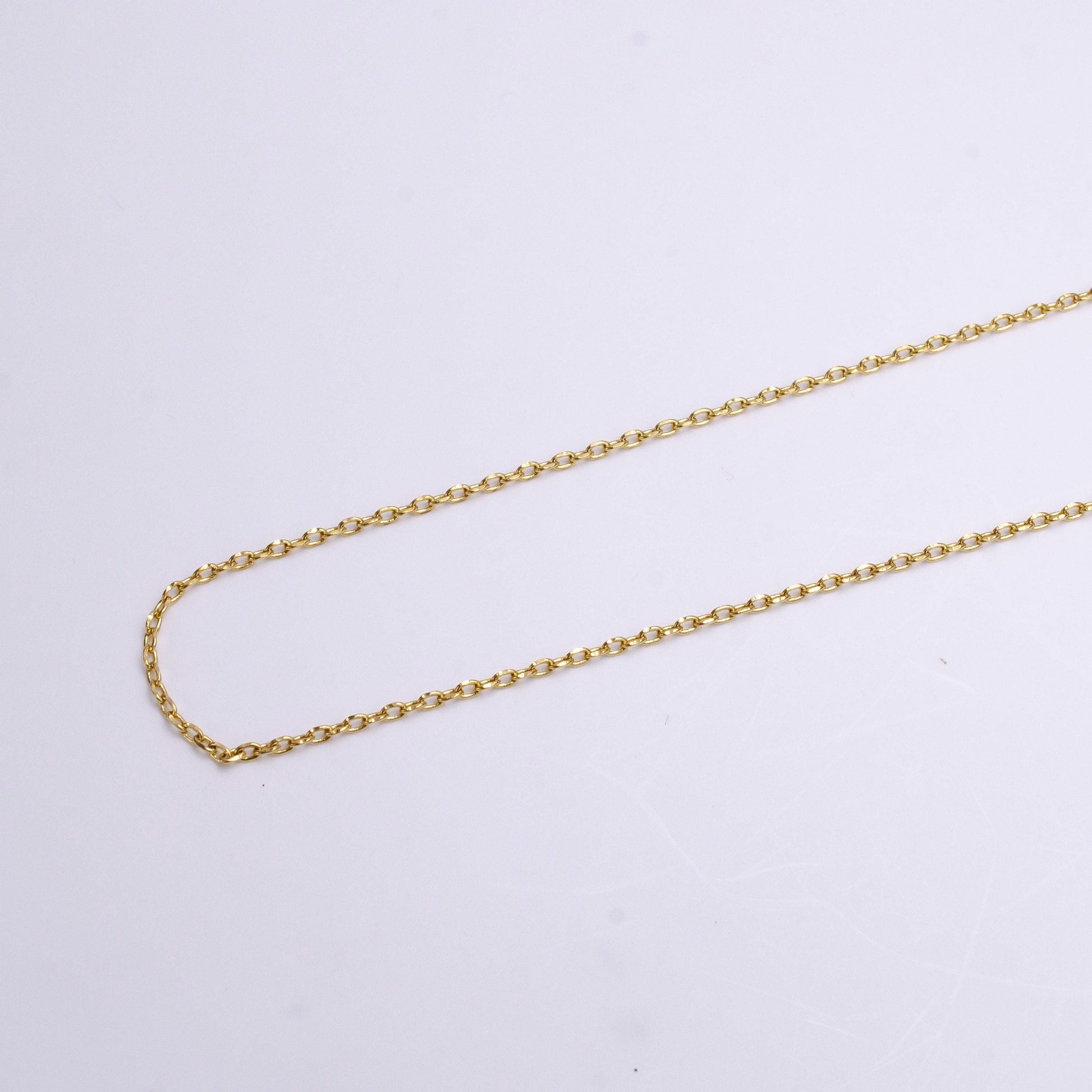 Unfinished gold rolo cable chain by yard, cable chain by foot, wholesale bulk roll chain for diy jewelry width 1.4mm roll-1367