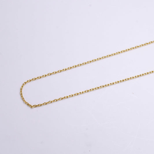 Unfinished gold rolo cable chain by yard, cable chain by foot, wholesale bulk roll chain for diy jewelry width 1.4mm roll-1367
