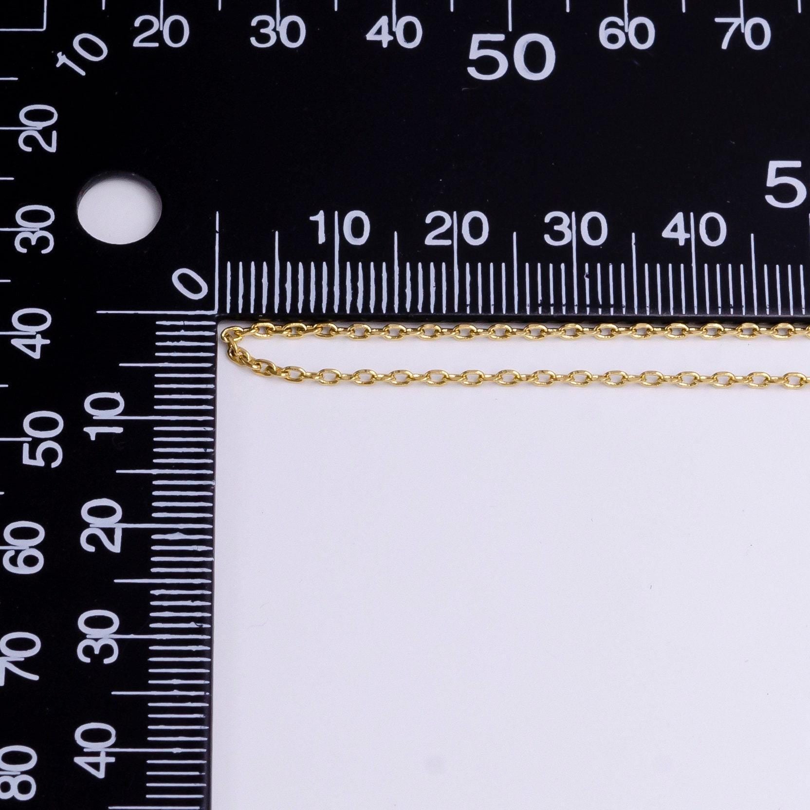 Unfinished gold rolo cable chain by yard, cable chain by foot, wholesale bulk roll chain for diy jewelry width 1.4mm roll-1367