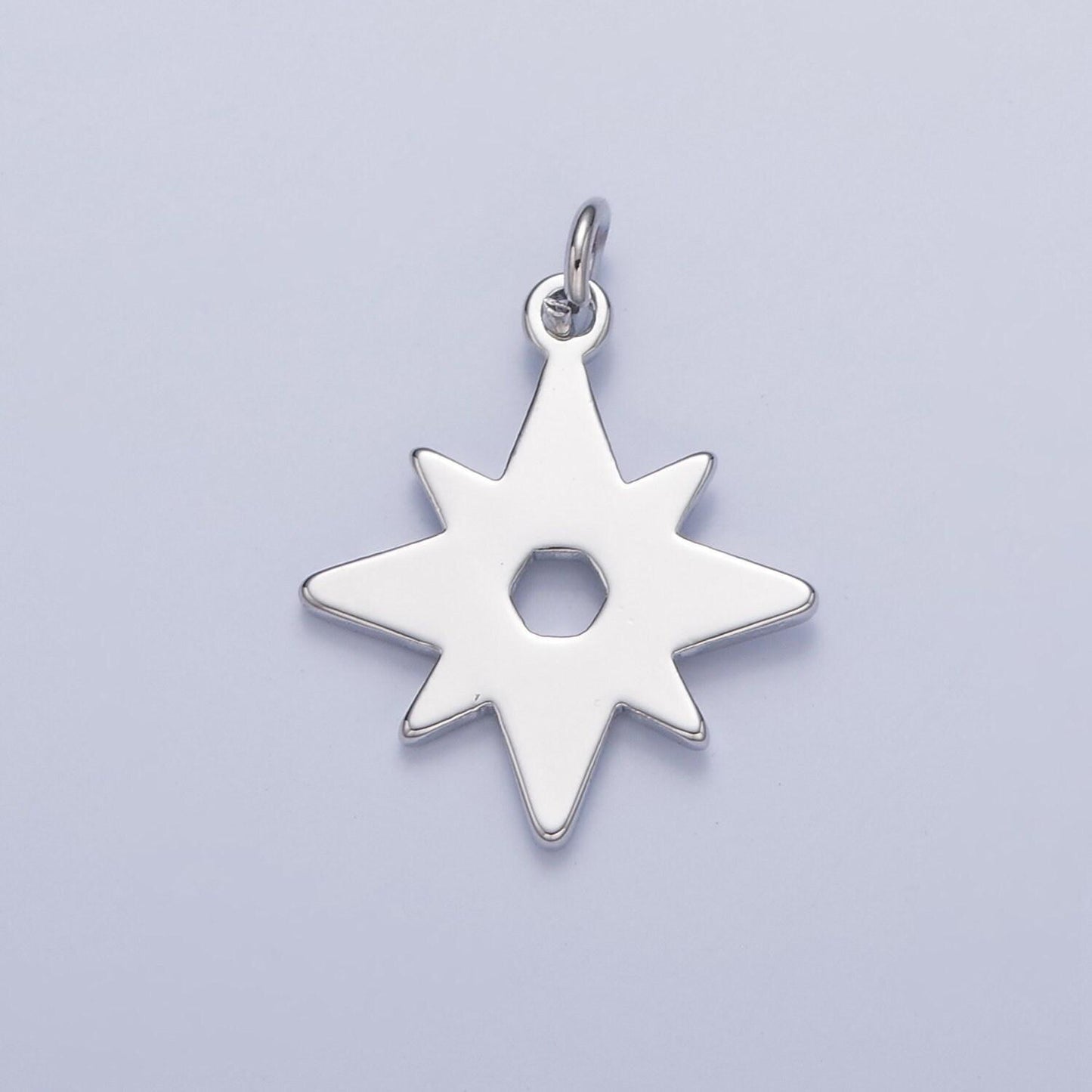 20x15mm open celestial star charm pendant, gold filled north star for diy jewelry making, w-463