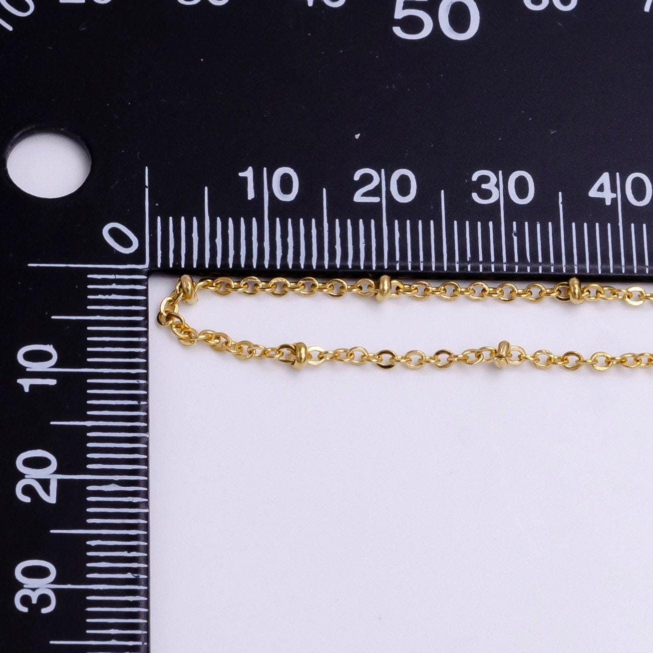 24k gold filled 2.5mm satellite bead rolo unfinished chain for jewelry making | roll-1383