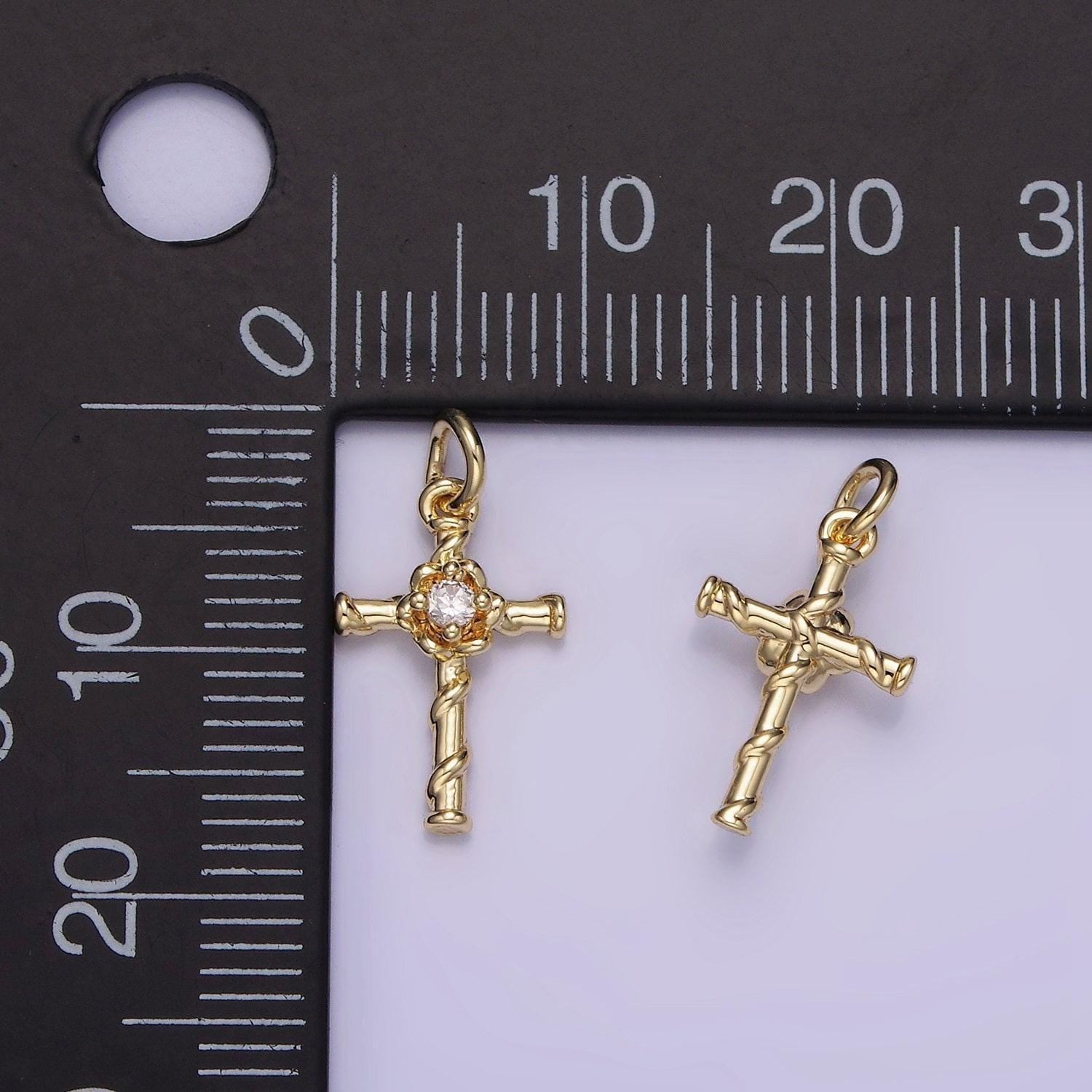 Mini 14k gold filled cross charm, dainty minimalist cross pendant, diy fashion jewelry making supply for necklace bracelet earring | ag718