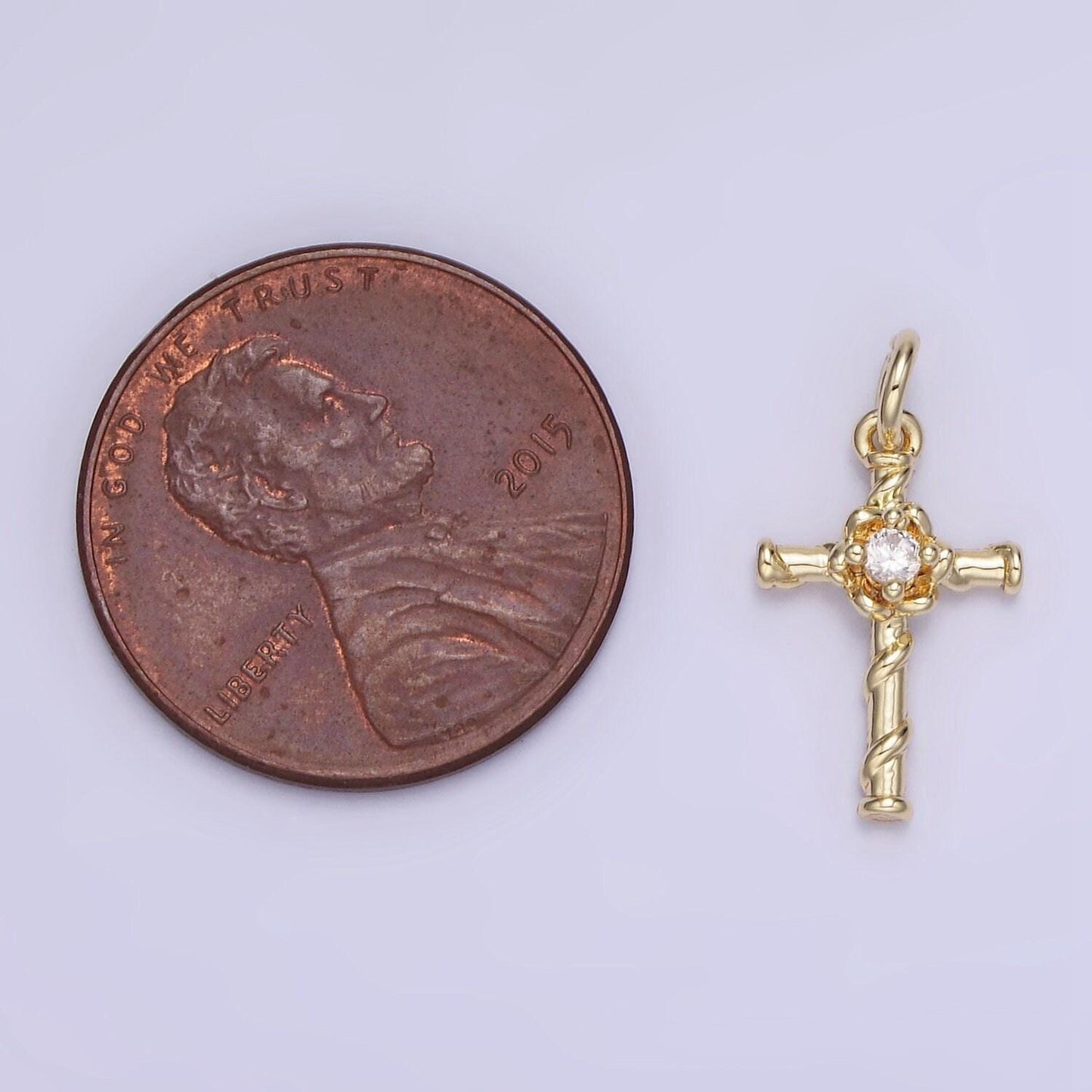 Mini 14k gold filled cross charm, dainty minimalist cross pendant, diy fashion jewelry making supply for necklace bracelet earring | ag718