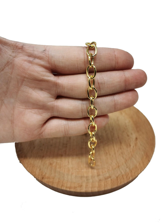 14k gold filled cable chain by yard, gold filled cable chain, wholesale bulk roll chain for jewelry making, width is 7mm, 99