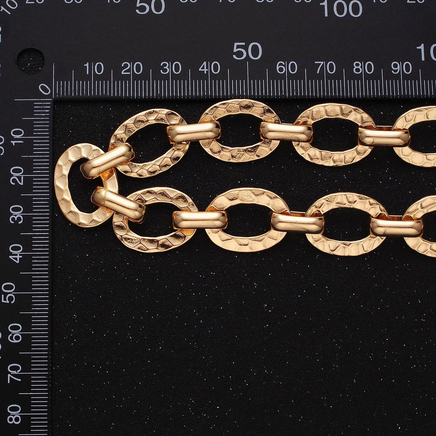 Chunky 16k gold filled hammered oval cable chain chain, silver unique chain by yard for jewelry making supply | roll-1257 1258