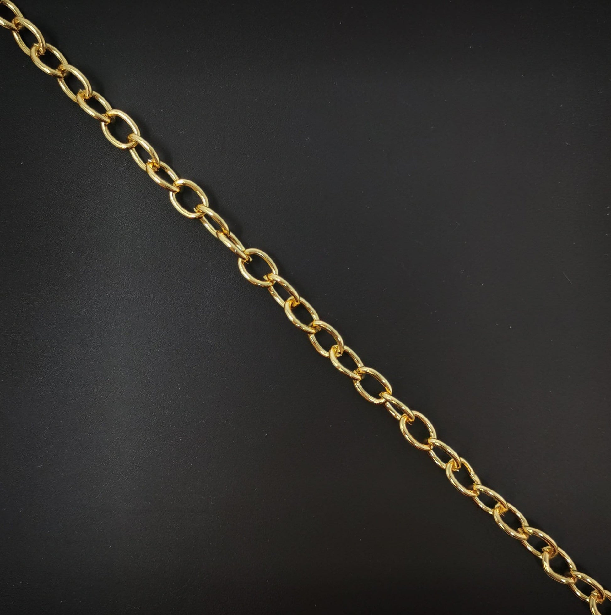 14k gold filled cable chain by yard, gold filled cable chain, wholesale bulk roll chain for jewelry making, width is 7mm, 99