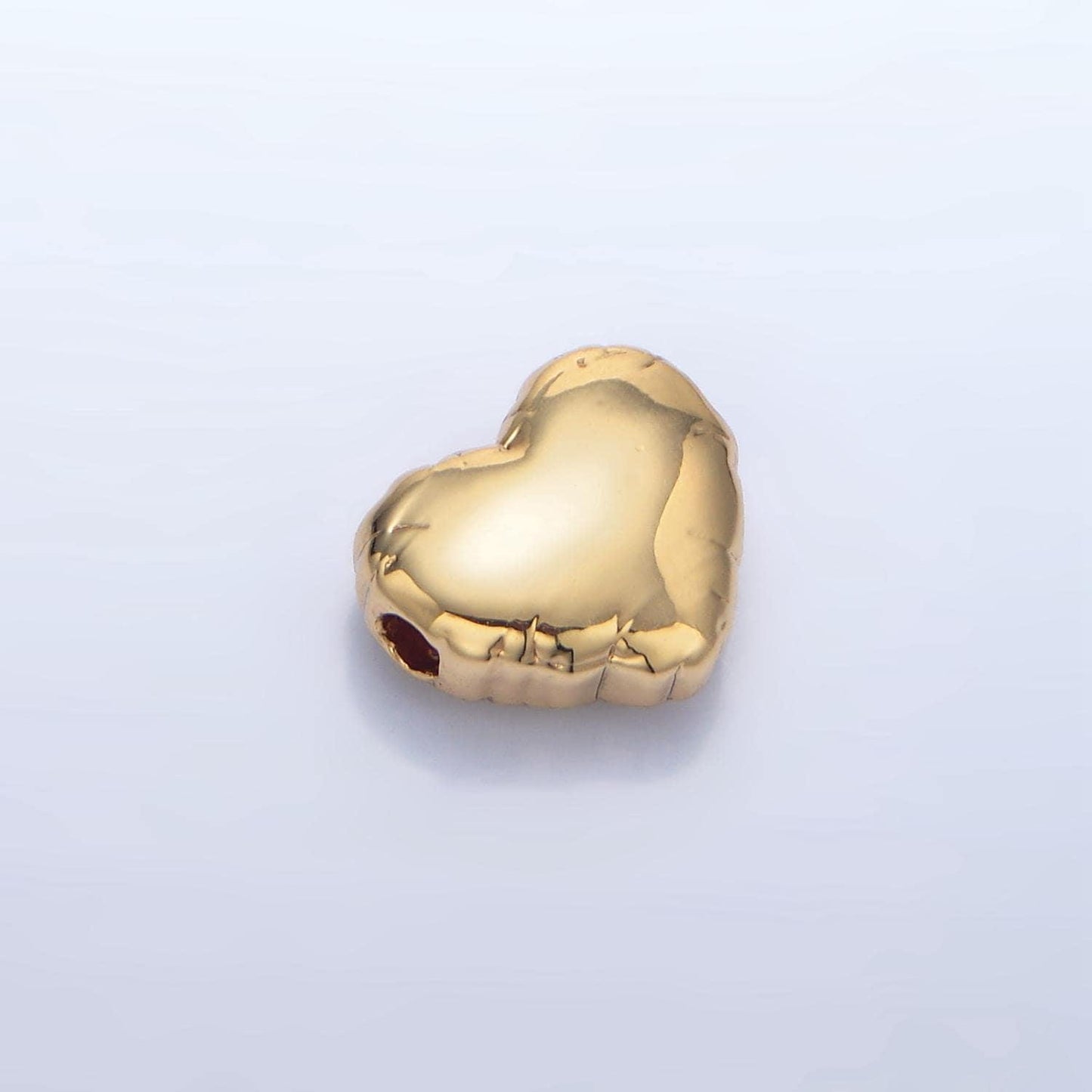 Mini balloon heart minimal 24k gold filled bead | b-155