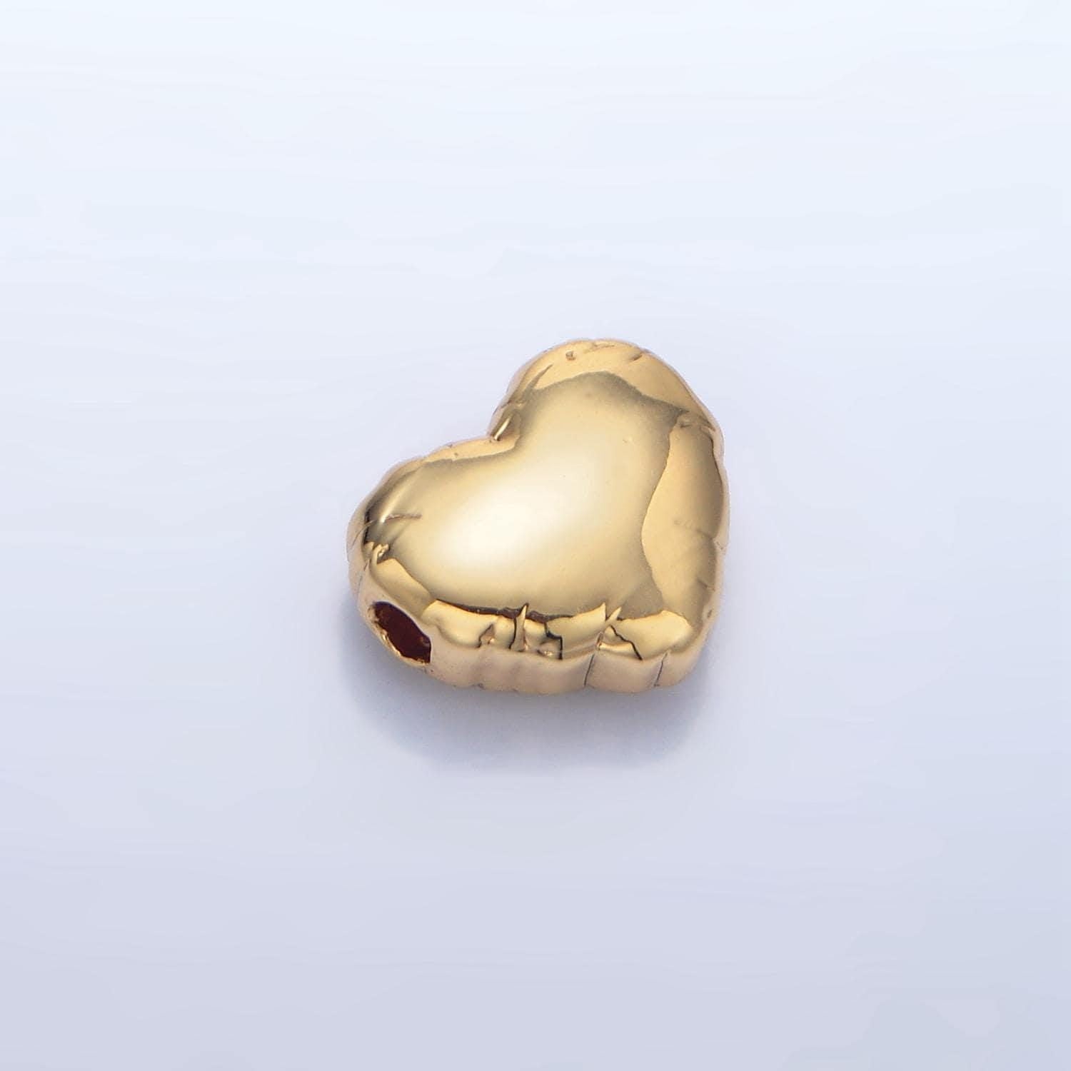 Mini balloon heart minimal 24k gold filled bead | b-155