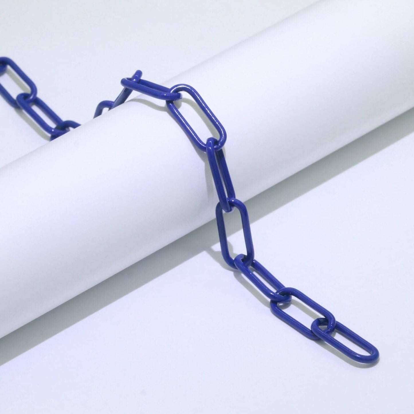 Enamel rolo cable link elongated chain by yard, summer colorful chain supply wholesale bulk roll chain for jewelry making, 527 - 533