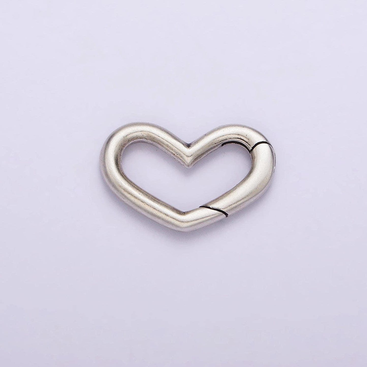 S925 sterling silver hinged heart push gate ring clasp charm pendants interchangeable connectors sl-307