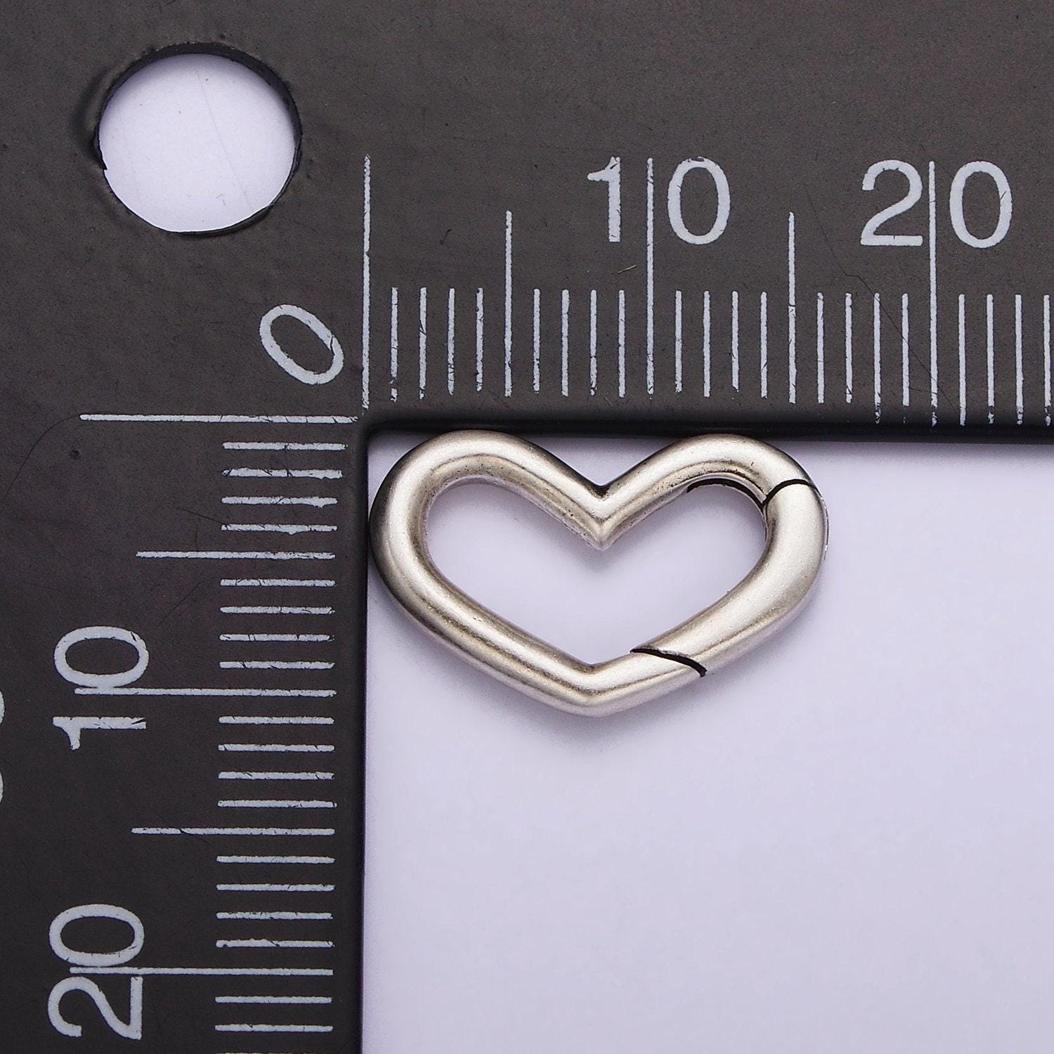 S925 sterling silver hinged heart push gate ring clasp charm pendants interchangeable connectors sl-307