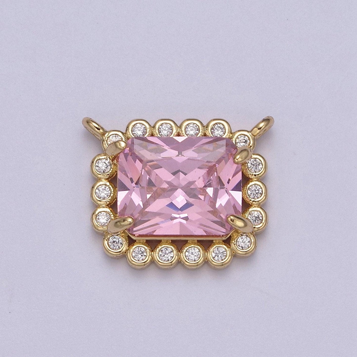 Cz square link connector 14k gold filled cz link connectors, jewelry making supplies, cubic zirconia geometric jewelry f-749
