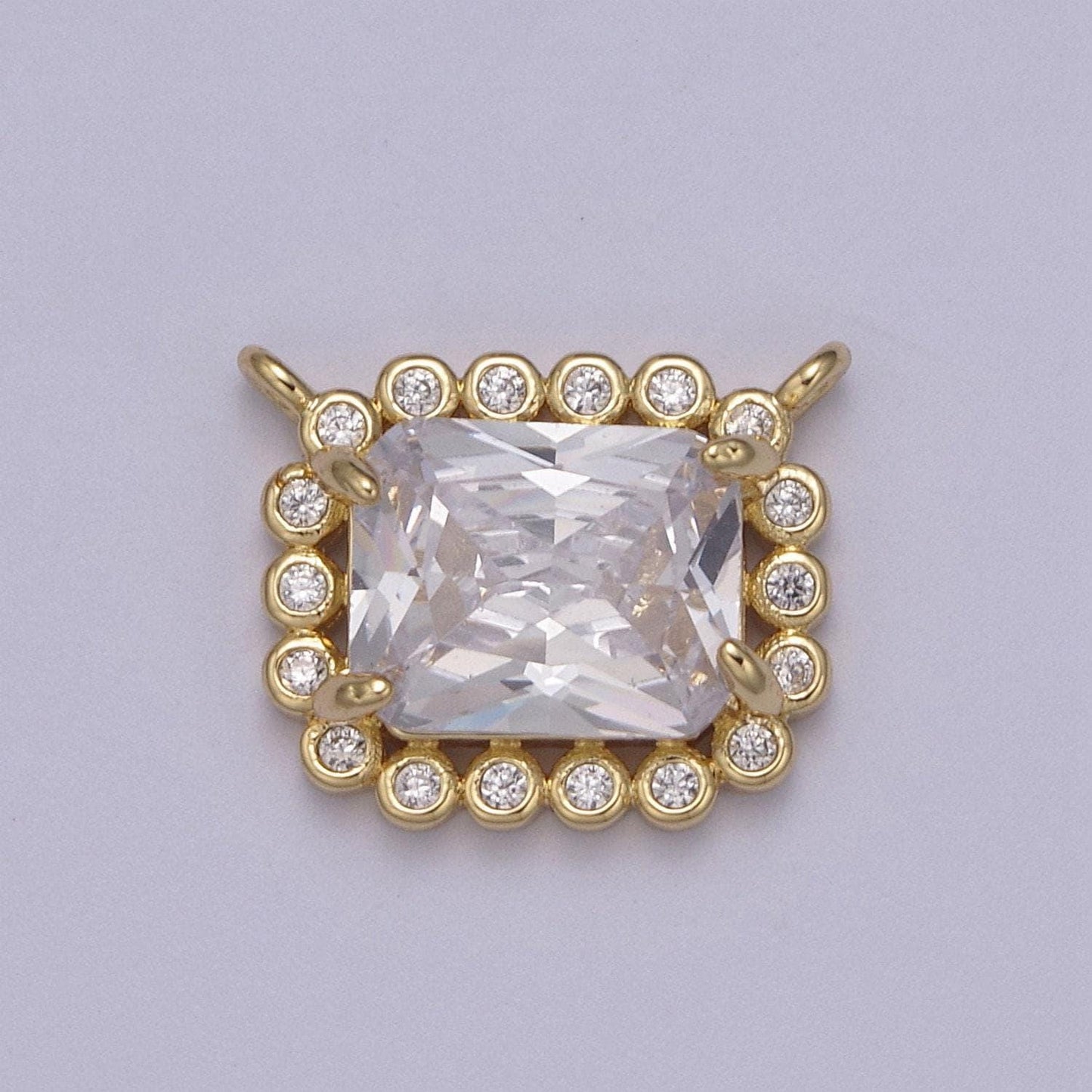 Cz square link connector 14k gold filled cz link connectors, jewelry making supplies, cubic zirconia geometric jewelry f-749