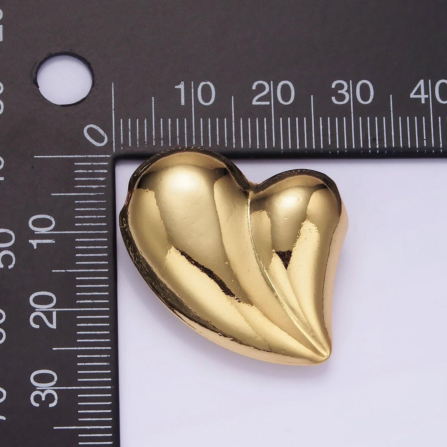 Puffy 14k gold filled heart charm balloon bead | b-877