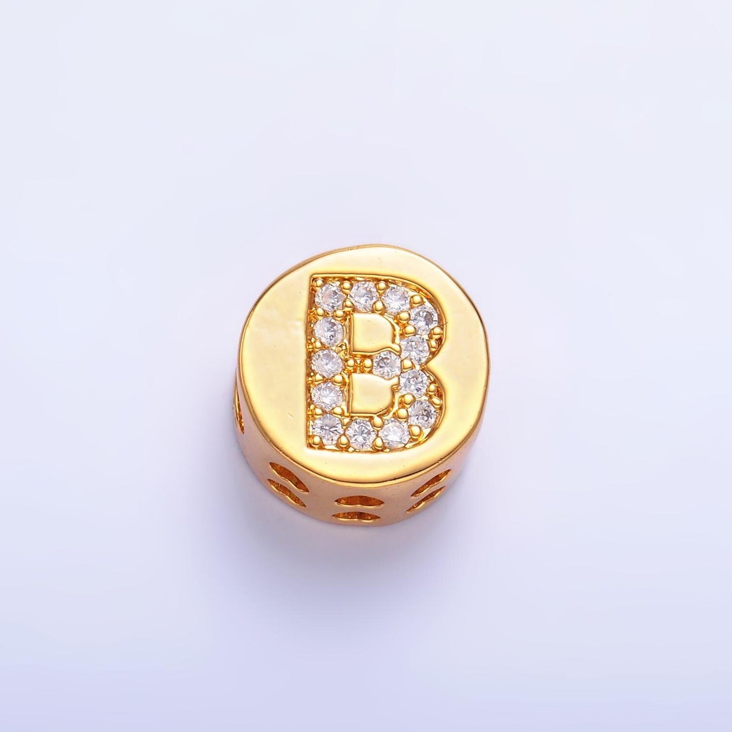 12mm gold initial letter beads, alphabet beads, initial beads, alphabet round micro pave initial circle charm for bracelet necklace a1526