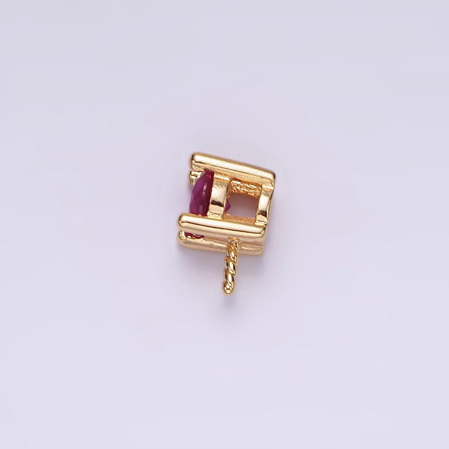 Gold peg bail caps for half drilled pearls and beads gold tone bead caps with peg with cz stone z-516