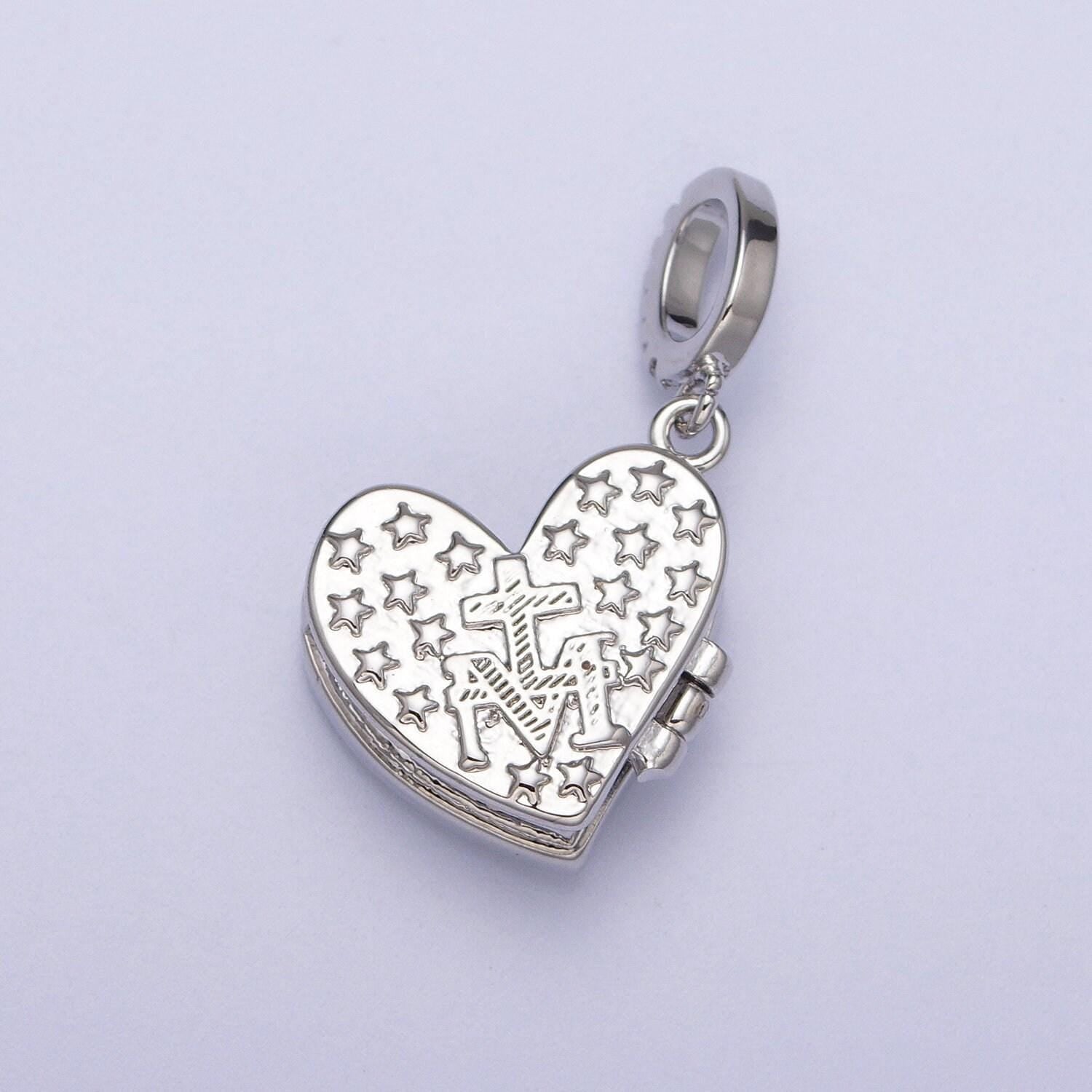 Silver heart locket charm abalone, blue, pink, white, green shell opal heart locket pendant for necklace bracelet supply h-086