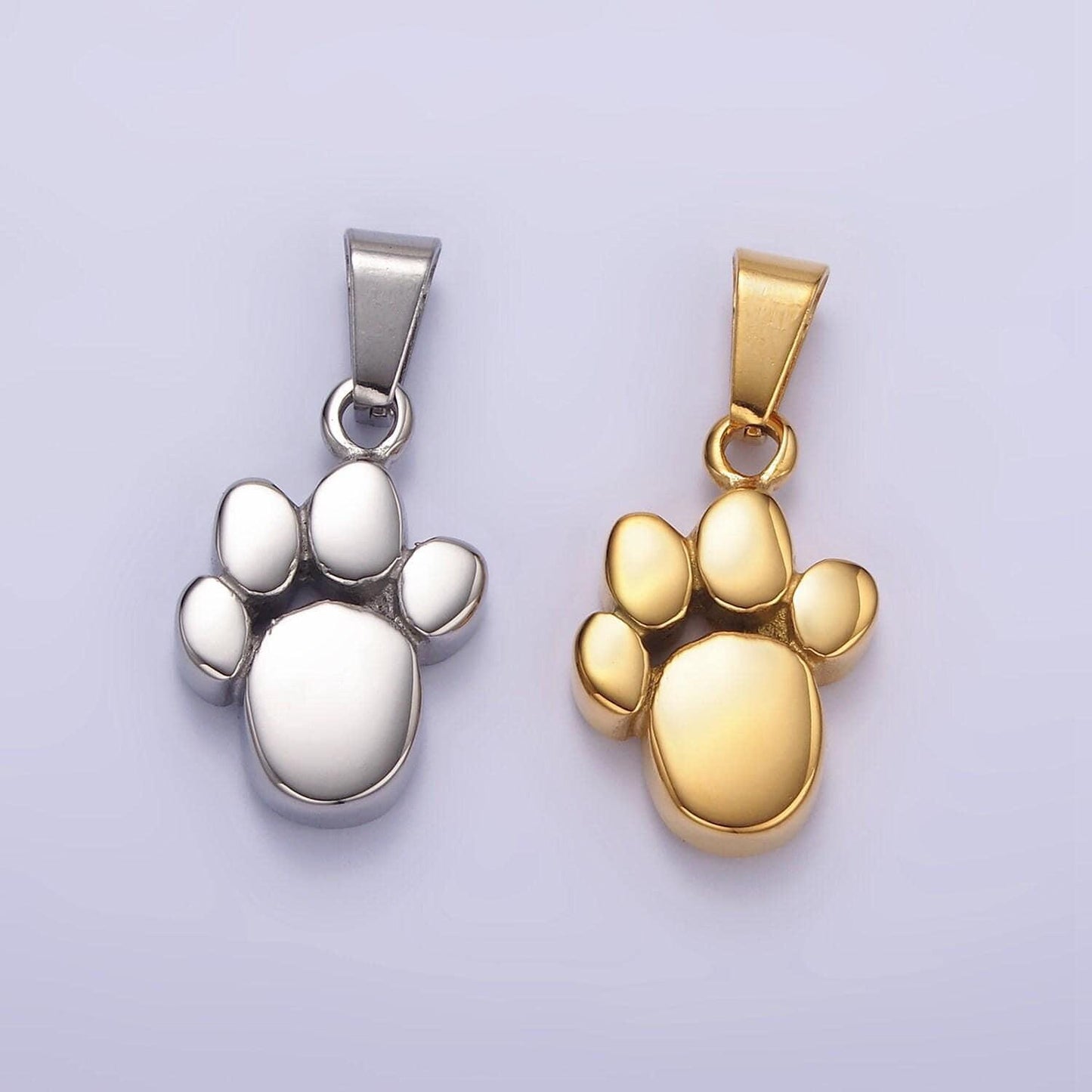 Gold dog paw charm pendant stainless steel bear paw pendant p785