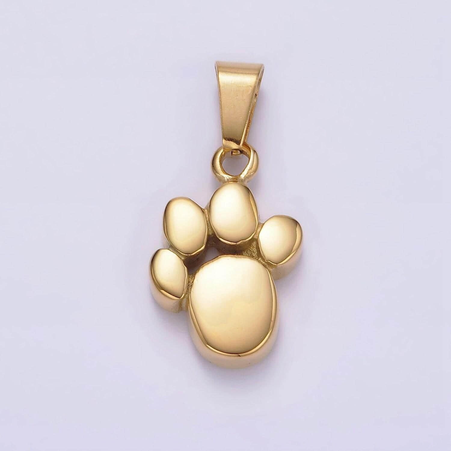 Gold dog paw charm pendant stainless steel bear paw pendant p785