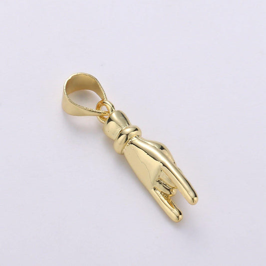 14k gold filled hand charm mano cornuto good luck sign pendant hand gesture charm pendant for necklace bracelet earring supply, pdgf-1924