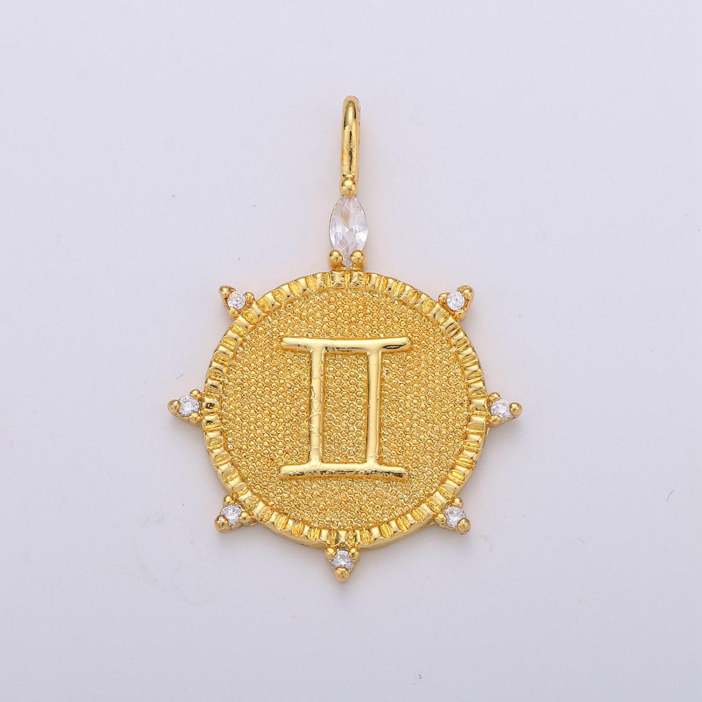 Gold zodiac charms, astrology charms, zodiac necklace charms, 12 zodiac charms for jewelry making supply, a1785--1790