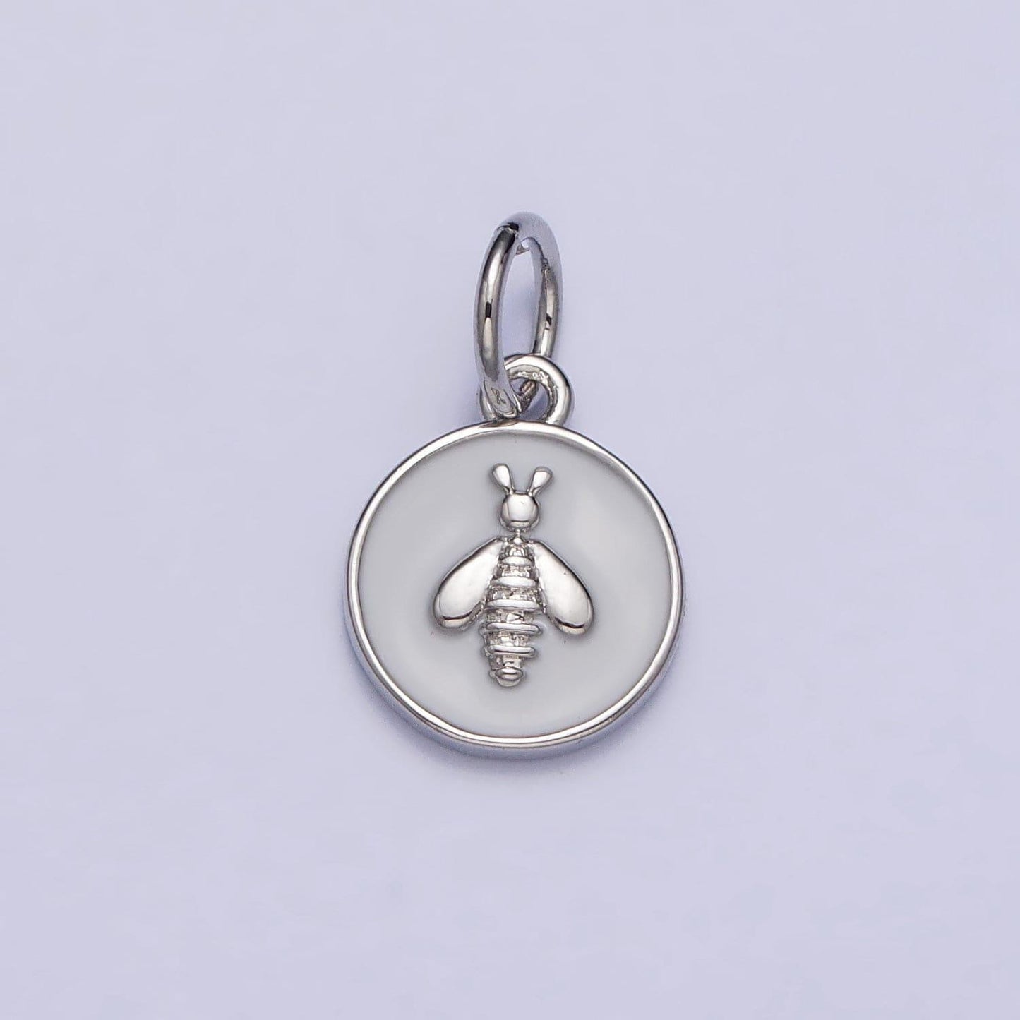 Mini gold filled bee charm necklace bracelet earring supply white enamel charm ac990