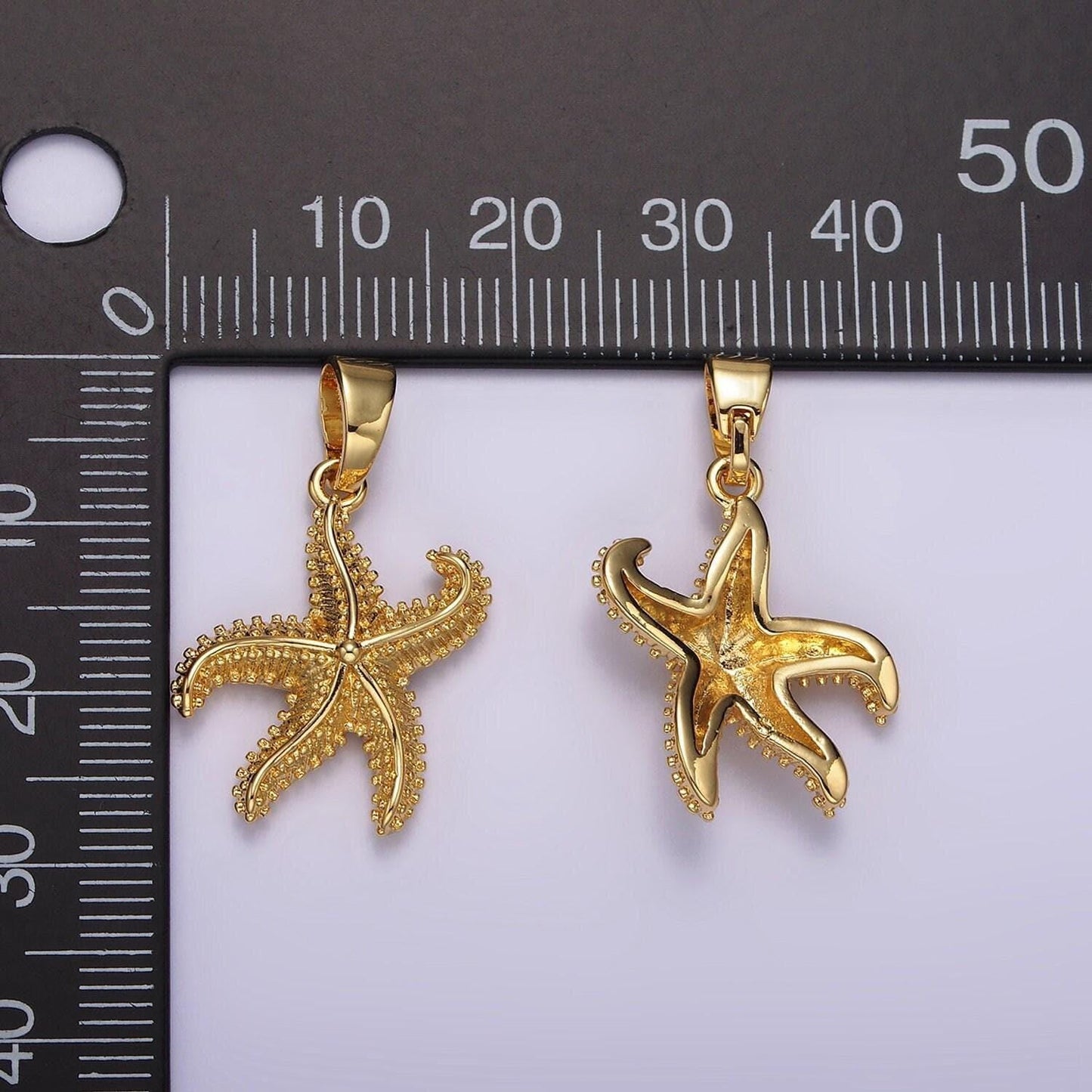 14k gold starfish charms 27.4x16mm small star fish charm for beach summer jewelry inspired ah043