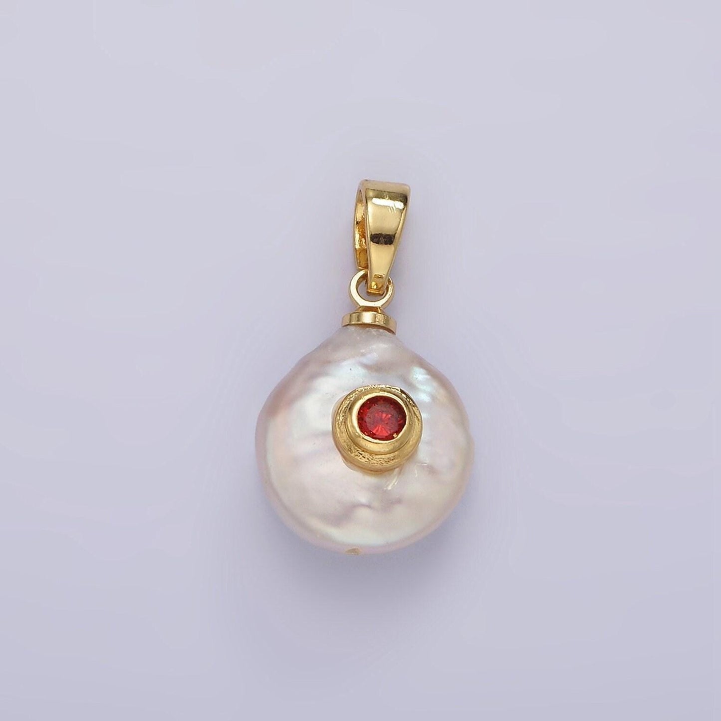 Freshwater pearl pendant cz freeform pearl round oval cz charms for bracelets necklace jewelry orange, purple, green, blue cz