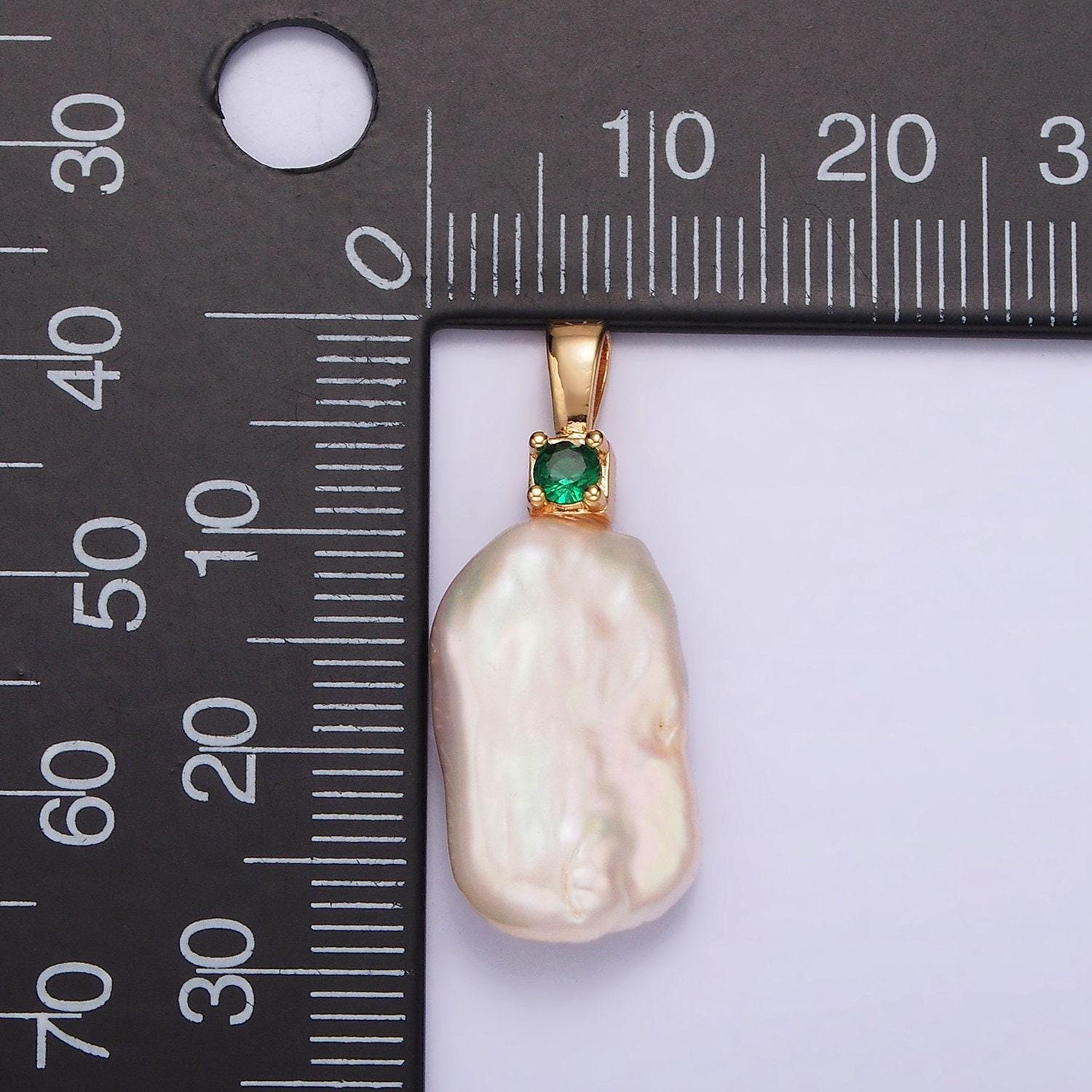 Freshwater pearl 19mm rectangle pearl white genuine luster square baroque freeform pearl charm pendant wholesale pearl p1600