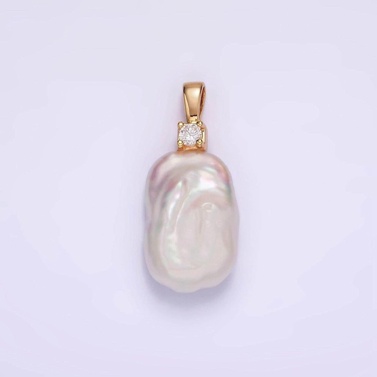 Freshwater pearl 19mm rectangle pearl white genuine luster square baroque freeform pearl charm pendant wholesale pearl p1600