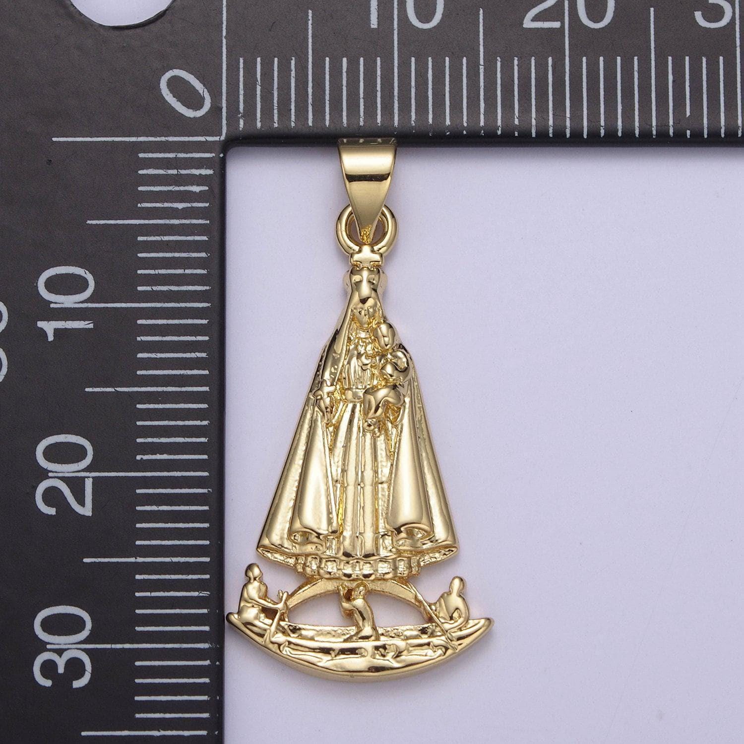 24k gold filled religious lady charity, caridad del cobre, catholic christian bible story pendant, gift for baptism & faith h-775