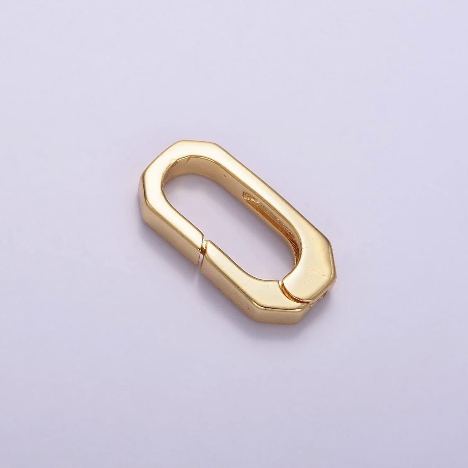 Gold thick simple push oval clasp 16mm supply | z807