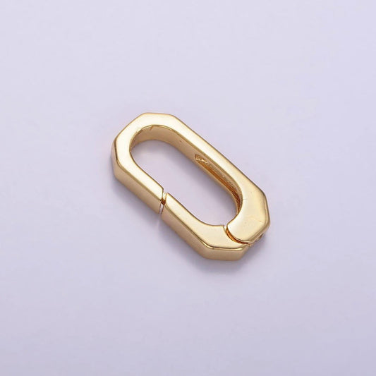 Gold thick simple push oval clasp 16mm supply | z807