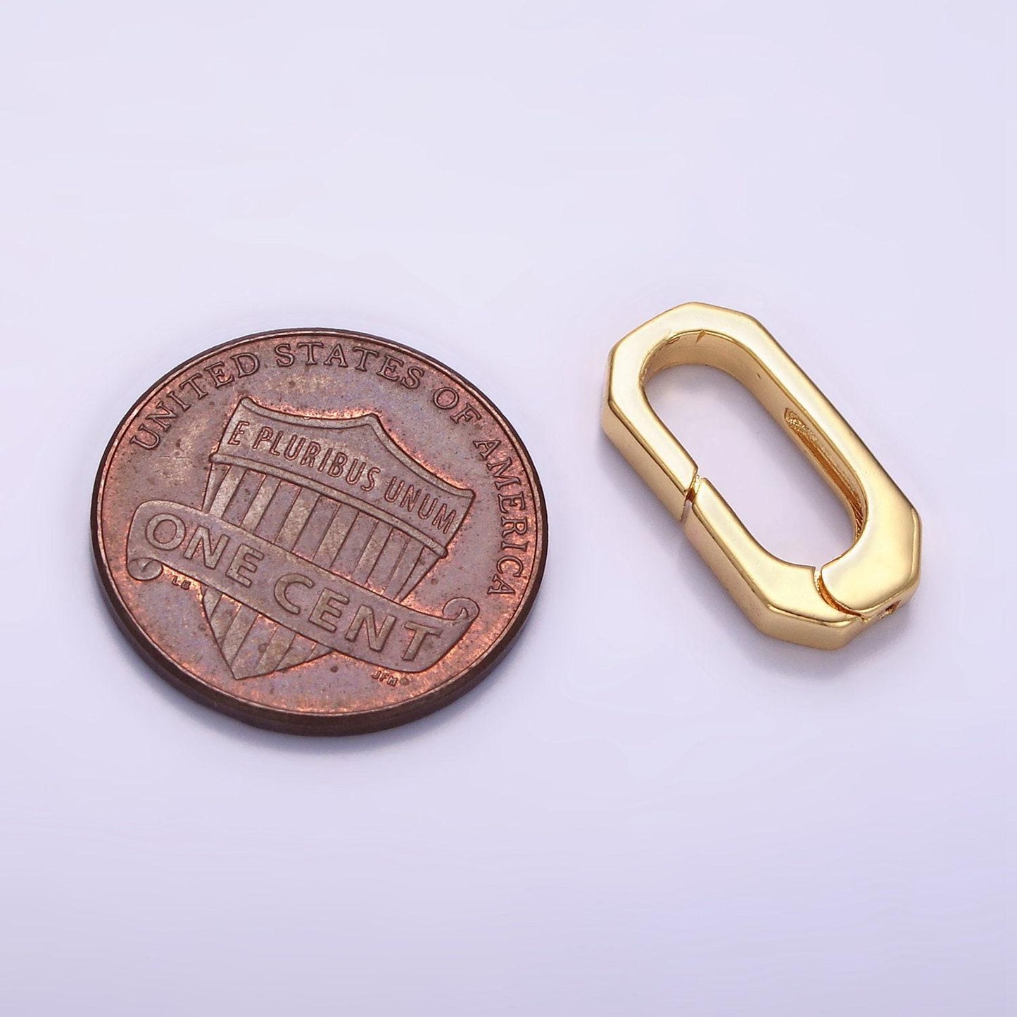 Gold thick simple push oval clasp 16mm supply | z807