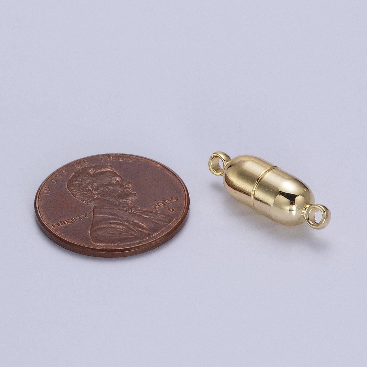 Gold magnetic jewelry clasp gold pill clasp dainty tube style clasp for jewelry making findings